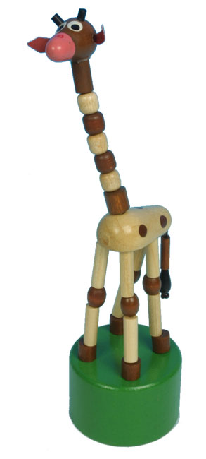 Wooden push figure "giraffe" brown