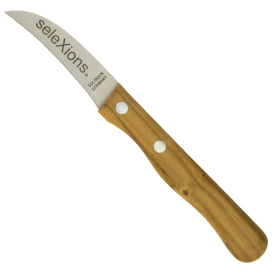 seleXions olive wood paring knife, curved blade