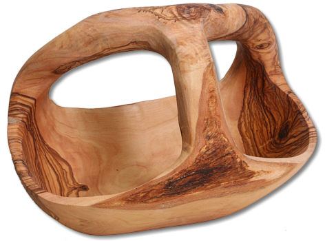 Nut bowl with root handle olive wood