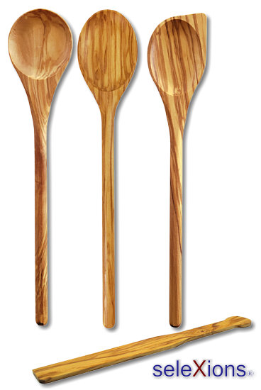Set 4 pcs.: spoon round, oval, pointy and spatula