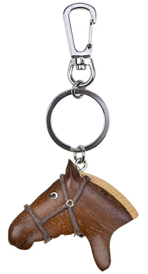Key ring pendant "horse head with holster"