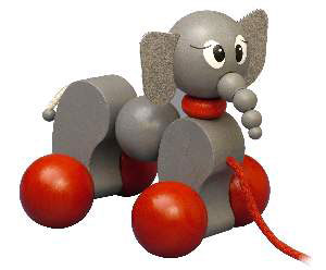 Animal pull toy elephant grau