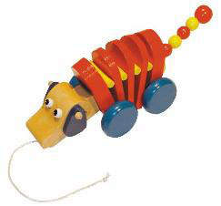 Animal pull toy dog "Waldi" coloured