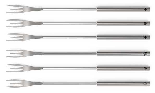 Kisag 6 fondue forks INOX 2in1 stainless steel