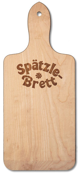 "Spaetzle board" with branding