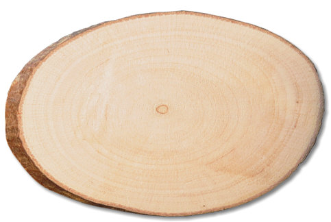 Small bark-board oval for branding