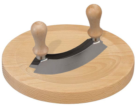 Mincing-knife with board round