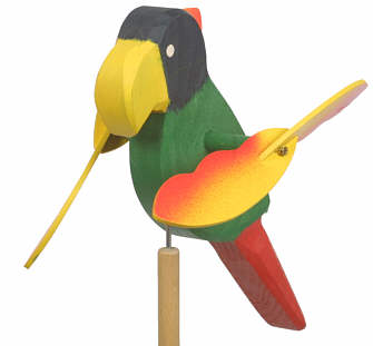 Medium wind game "parrot" with stick