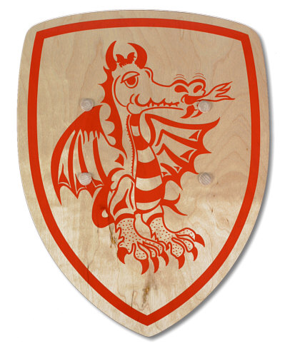 Knight shield "Fire dragon" red
