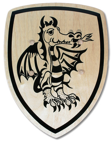 Knight shield "Fire dragon" black
