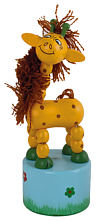 Wooden push figure "giraffe" small, colourful painted, assorted