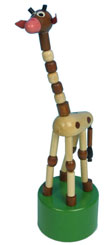 Wooden push figure "giraffe" brown