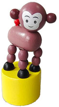 Wooden push figure "monkey" brown painted