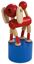 Wooden push figure "dog" red painted