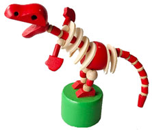 Wooden push figure "dino" red
