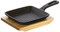 Küchenprofi grill/serving pan with wooden board BBQ