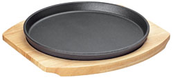 Küchenprofi serving plate round with wooden board BBQ
