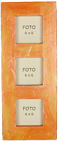 Fotorahmen f.3 Fotos 6x6, orange antik