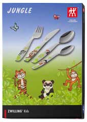 Children's cutlery 4 pcs Jungle, coloured