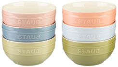 Staub bowl Macaron, set of 6, mixed colours , ceramic
