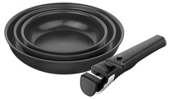 Zwilling Unlock set frying pans aluminium, 3 pans and handle