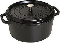 Staub Round Cocotte, cast-iron enameled, black