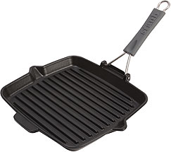 Staub Grill with silicone handle (200°C) square, black