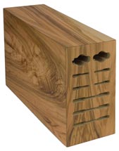 Knife block with 9 slots olive wood