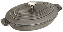 Staub casserole oval with lid, graphite grey