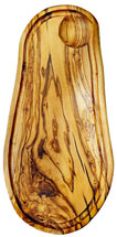 Board with juice rim nature shape olive wood
