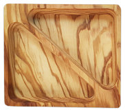 Bowl "Treats" flat, rectangular olive wood