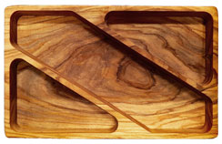 Bowl "Treats" flat, long, large olive wood