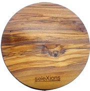 Cutting board, magnetic saucer round olive wood