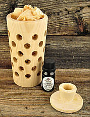 Swiss pine wood conus set with lid, 10 ml oil, 20 g chippings