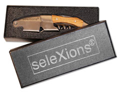 SeleXions Kellnermesser Edelstahl, Eichenholz-Griff, Geschenkkarton
