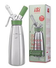 iSi Green Whip Eco, bottle and head stainless steel