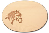 Board oval pony head