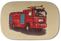 Board coloured fire engine