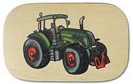 Board coloured farm tractor green
