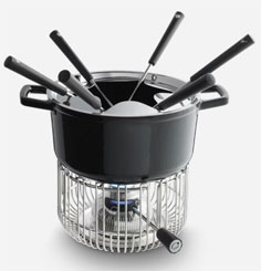 Kisag Duo 2-in-1 fondue set, gasburner, 6 forks, squirt protect