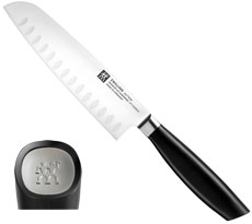 Zwilling All * Star Santoku knife, hollow edge, handle logo silver