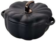 Staub pumpkin cocotte ceramic, black, large
