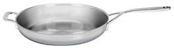 Frying pan Multiline stainless steel with handle, closed edge