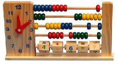 Abacus with clock
