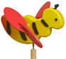 Mini wind game "bee" with stick