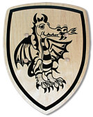 Knight shield "Fire dragon" black