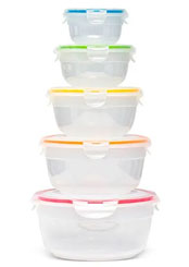 Set LocknLock containers with coluoured seals, round