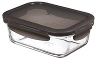 LocknLock oven glass, lid grey, rectangular 630 ml